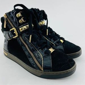 Michael Kors Gold Studded High Top Sneakers